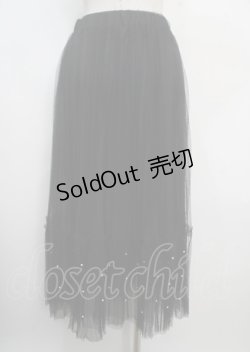 画像2: axes femme POETIQUE / パールチュールティアードスカート M 黒 Y-25-03-22-113-AX-SK-SZ-OS