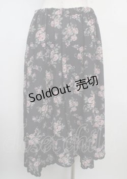 画像2: axes femme Red label / ブーケ柄フィッシュテールスカート S 黒 Y-25-03-22-117-PU-SK-SZ-ZT216