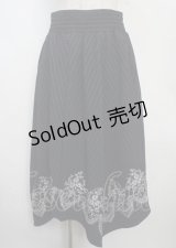 axes femme / 裾刺繍イレヘムスカート M 紺 Y-25-03-22-118-AX-SK-SZ-ZY