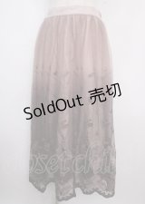 axes femme / グラデチュール刺繍スカート M ワイン Y-25-03-22-120-AX-SK-SZ-ZS
