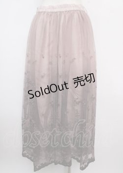 画像2: axes femme / グラデチュール刺繍スカート M ワイン Y-25-03-22-120-AX-SK-SZ-ZS