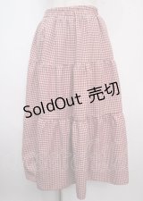 axes femme POETIQUE / ギンガムチェックロングスカート M 赤 Y-25-03-22-121-AX-SK-SZ-ZS