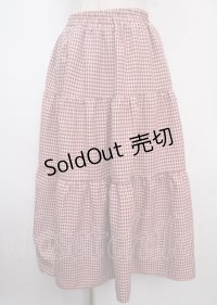 axes femme POETIQUE / ギンガムチェックロングスカート M 赤 Y-25-03-22-121-AX-SK-SZ-ZS