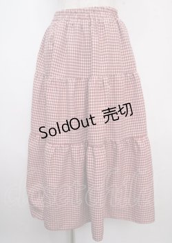 画像1: axes femme POETIQUE / ギンガムチェックロングスカート M 赤 Y-25-03-22-121-AX-SK-SZ-ZS