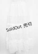 axes femme NOSTALGIE / コットンティアードスカート M 白 Y-25-03-22-123-AX-SK-SZ-ZY