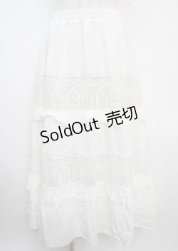 画像1: axes femme NOSTALGIE / コットンティアードスカート M 白 Y-25-03-22-123-AX-SK-SZ-ZY