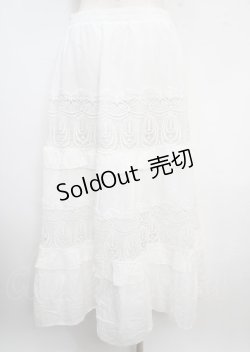画像2: axes femme NOSTALGIE / コットンティアードスカート M 白 Y-25-03-22-123-AX-SK-SZ-ZY