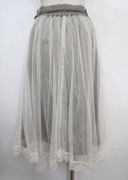 画像2: axes femme / ベルト付チュール重ねスカート M カーキ Y-25-03-22-124-AX-SK-SZ-OS