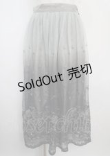 axes femme / グラデチュール刺繍スカート M Dグリーン Y-25-03-22-125-AX-SK-SZ-ZS