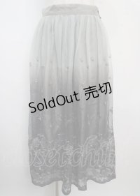 axes femme / グラデチュール刺繍スカート M Dグリーン Y-25-03-22-125-AX-SK-SZ-ZS