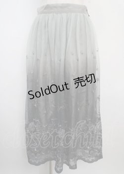 画像1: axes femme / グラデチュール刺繍スカート M Dグリーン Y-25-03-22-125-AX-SK-SZ-ZS