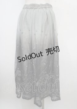 画像2: axes femme / グラデチュール刺繍スカート M Dグリーン Y-25-03-22-125-AX-SK-SZ-ZS