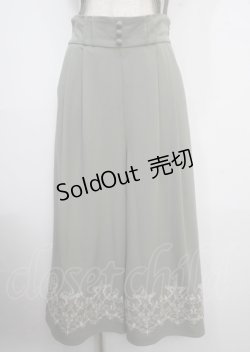 画像1: axes femme / 裾刺繍サス付ワイドパンツ M グリーン Y-25-03-22-126-AX-PA-SZ-ZY