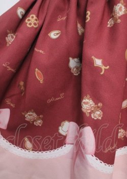 画像3: LIZ LISA / LIZ LISA×魔法少女まどかマギカ クッキーリボン柄パネルスカート 0 ボルドー Y-25-03-22-140-LO-SK-SZ-ZY