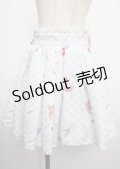 Ank Rouge / クリームソーダ柄スカート M サックス Y-25-03-22-145-CA-SK-SZ-ZY