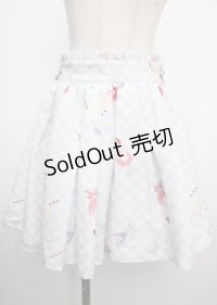 Ank Rouge / クリームソーダ柄スカート M サックス Y-25-03-22-145-CA-SK-SZ-ZY