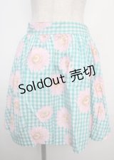 MILK / Summerフラワースカート  サックスギンガム×ヒマワリ Y-25-03-22-149-ML-SK-SZ-ZY