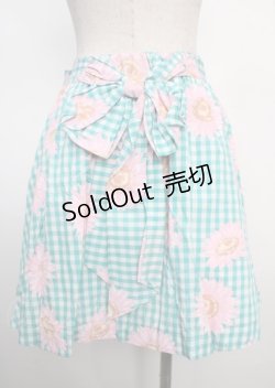 画像2: MILK / Summerフラワースカート  サックスギンガム×ヒマワリ Y-25-03-22-149-ML-SK-SZ-ZY