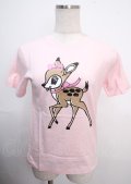 MILK / バンビプリントTシャツ  ピンク Y-25-03-22-022-ML-TO-SZ-ZY