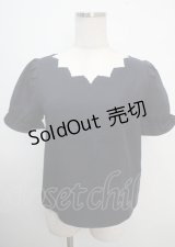 LODISPOTTO / スカラップフリルブラウス M  Y-25-03-22-026-LO-BL-SZ-ZY