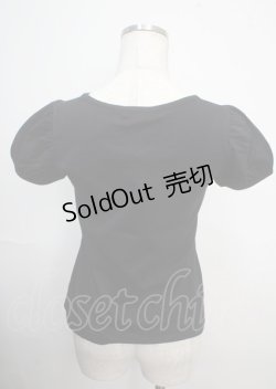 画像2: MILK / ハートレースロゴフロッキーパフ袖カットソー  ブラック Y-25-03-22-029-ML-TS-SZ-ZY