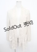 axes femme / 裾プリーツレース切替カーディガン M ベージュ Y-25-03-23-046-AX-TO-SZ-ZY