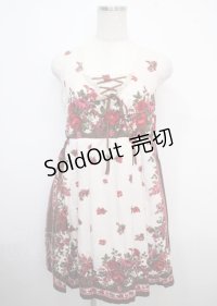 axes femme / スカーフパネル柄ワンピース M ワイン Y-25-03-23-048-AX-OP-SZ-ZY