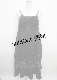axes femme / ビッグレースリボンキャミワンピース F 黒 Y-25-03-23-050-AX-OP-SZ-ZY