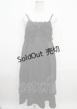 画像1: axes femme / ビッグレースリボンキャミワンピース F 黒 Y-25-03-23-050-AX-OP-SZ-ZY