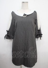 axes femme / 七分袖サックワンピース M グレー Y-25-03-23-051-AX-OP-SZ-ZT078