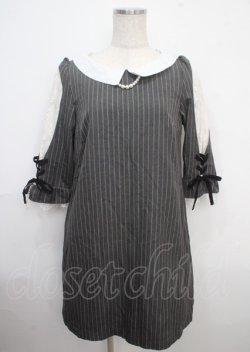画像1: axes femme / 七分袖サックワンピース M グレー Y-25-03-23-051-AX-OP-SZ-ZT078