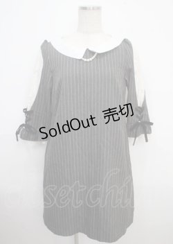 画像1: axes femme / 七分袖サックワンピース M グレー Y-25-03-23-051-AX-OP-SZ-ZT078