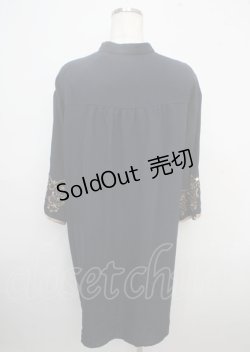 画像2: axes femme / 袖刺繍Aラインシャツワンピース M 紺 Y-25-03-23-057-AX-OP-SZ-ZI