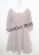axes femme POETIQUE / 配色リボンブロッキングワンピース M ピンク Y-25-03-23-060-AX-OP-SZ-ZY