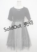 axes femme / チュール切替ドッキングワンピース M 黒 Y-25-03-23-062-AX-OP-SZ-ZI