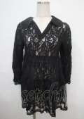 axes femme / 総レースティアードチュニック M 黒 Y-25-03-23-064-AX-OP-SZ-ZI