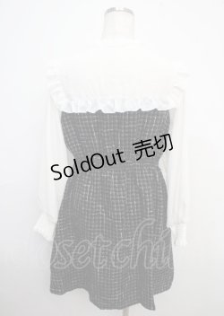画像2: axes femme POETIQUE / ツィードボウタイワンピース M 黒 Y-25-03-23-065-AX-OP-SZ-ZY