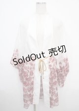 axes femme kawaii / 彼岸花柄シアー着物風羽織 M 白 Y-25-03-23-066-AX-TO-SZ-ZY