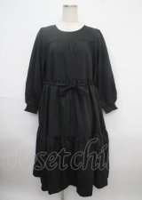 axes femme POETIQUE / ティアードロング長袖ワンピース M 黒 Y-25-03-23-067-AX-OP-SZ-ZY