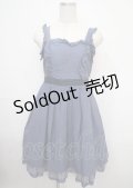 axes femme POETIQUE / メルヘン刺繍フリルワンピース M 紺 Y-25-03-23-068-AX-OP-SZ-ZY