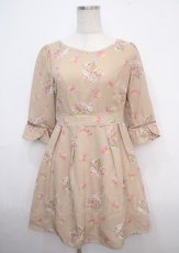 画像1: 【SALE】LODISPOTTO / ブーケ柄ワンピース M ベージュ Y-25-03-23-072-LO-JA-SZ-ZT049 (1)