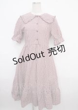 m petit by misako / ギンガムチェックワンピース M 中赤 Y-25-03-23-075-LO-OP-SZ-ZY