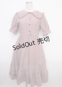 m petit by misako / ギンガムチェックワンピース M 中赤 Y-25-03-23-075-LO-OP-SZ-ZY