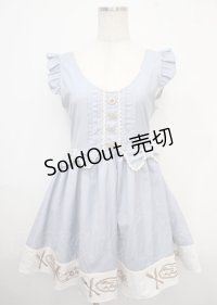 Amavel / カトラリー刺繍ジャンパースカート M サックス Y-25-03-23-081-CA-OP-SZ-ZY