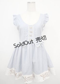 画像1: Amavel / カトラリー刺繍ジャンパースカート M サックス Y-25-03-23-081-CA-OP-SZ-ZY