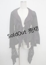 Qutie Frash / 龍pt着物袖カーディガン  黒×紫 Y-25-03-23-099-QU-TO-SZ-ZY