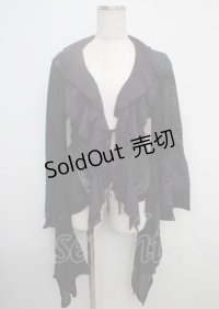 Qutie Frash / 龍pt着物袖カーディガン  黒×紫 Y-25-03-23-099-QU-TO-SZ-ZY