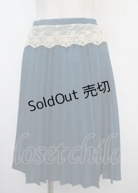 an another angelus / レース使いプリーツスカート F ブルーグリーン Y-25-03-23-108-CA-SK-SZ-ZY