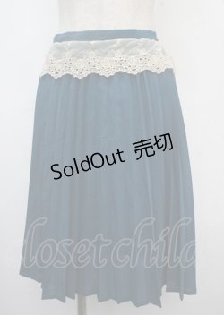画像1: an another angelus / レース使いプリーツスカート F ブルーグリーン Y-25-03-23-108-CA-SK-SZ-ZY