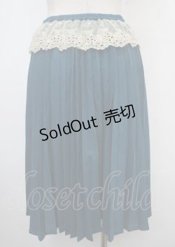 画像2: an another angelus / レース使いプリーツスカート F ブルーグリーン Y-25-03-23-108-CA-SK-SZ-ZY